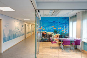 Radboud: Verbouwing KNF Poliklinieken Schilderwerk, beglazing en foto behang verpleegafdeling